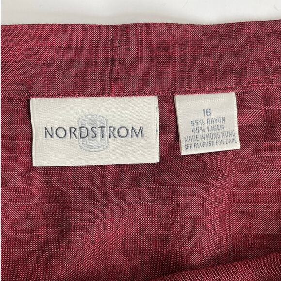 Nordstrom Linen Midi Skirt Size Large 32'' Waist Woven Boho Summer - Picture 6 of 10